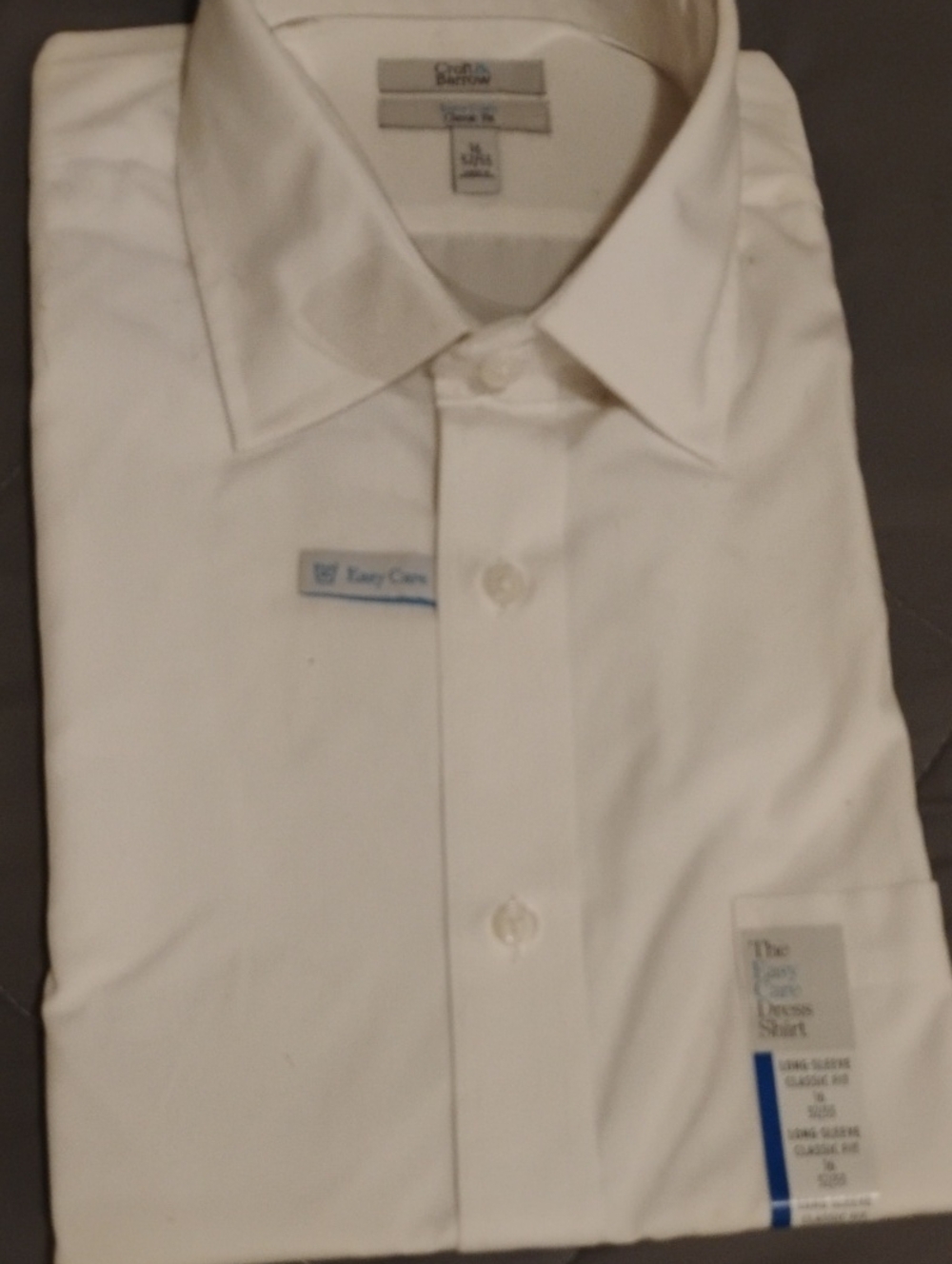 croft & barrow White Men's Dress Shirt - Point Collar